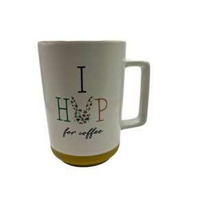 "I‎ Hop for Coffee" Easter Bunny Mug 12 oz Spring Coffee Cup Hidden Bunny Inside
